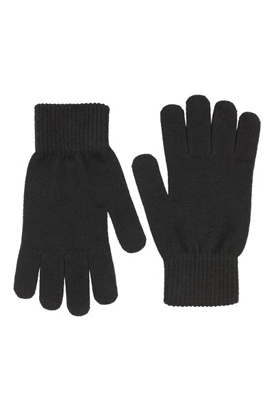Womens Everyday Knitted Gloves - Black