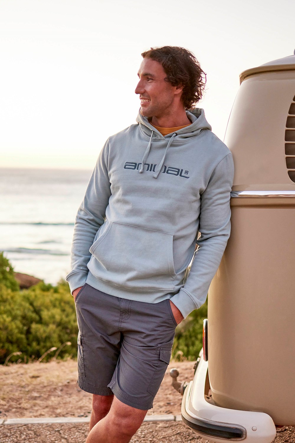 Animal Mens Driver Logo Hoodie Male Casual Relaxed Fit Cotton Sweatshirt