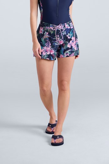 Aurora Womens Printed Mini Boardshort Dark Blue