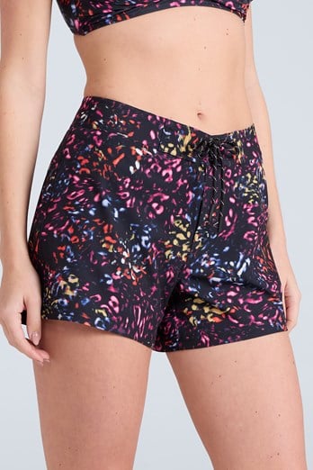 Aurora Womens Printed Mini Boardshort Jet Black