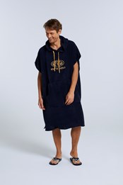 Jacob Mens Organic Towelling Poncho Navy