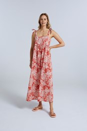 Annabel Organic Womens Maxi Dress Red