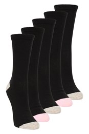 Womens Everyday Polygiene Socks 5-Pack Jet Black