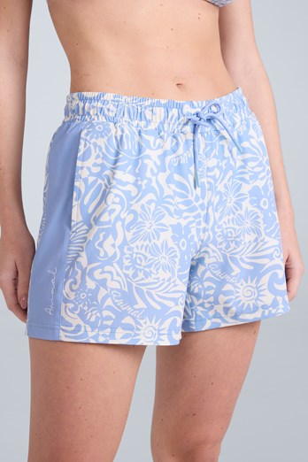 Freya Womens Printed Panel Boardshorts Light Blue