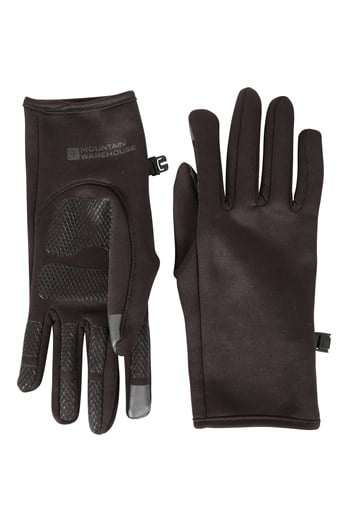 Womens Wind Resistant Fleece Lined Gloves Black