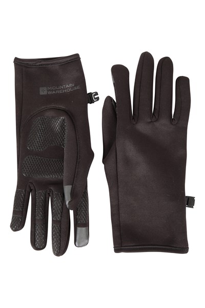 Womens Wind Resistant Fleece Lined Gloves - Black