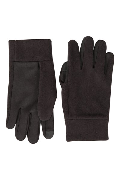 Womens Touchscreen Fleece Gloves - Black