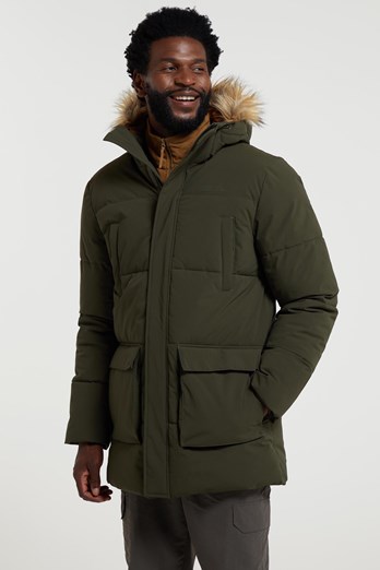 Fern Mens Water Resistant Padded Parka Khaki