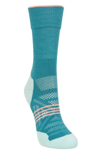 Womens Lightweight Merino Mid-Calf Socks Teal