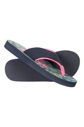 Vacation Recycled Printed Womens Flip-Flops Dark Green