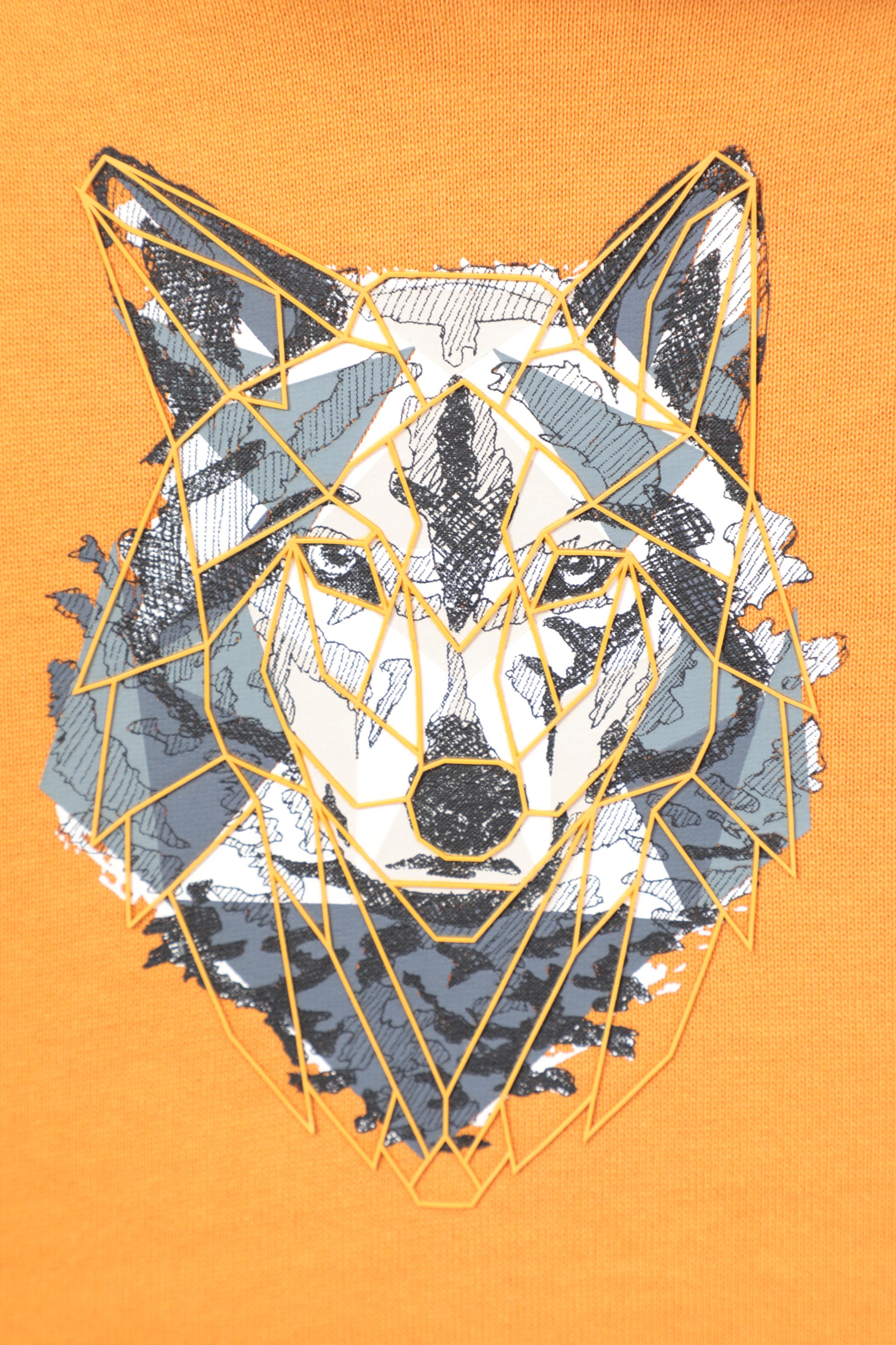 Geometric wolf hoodie hot sale