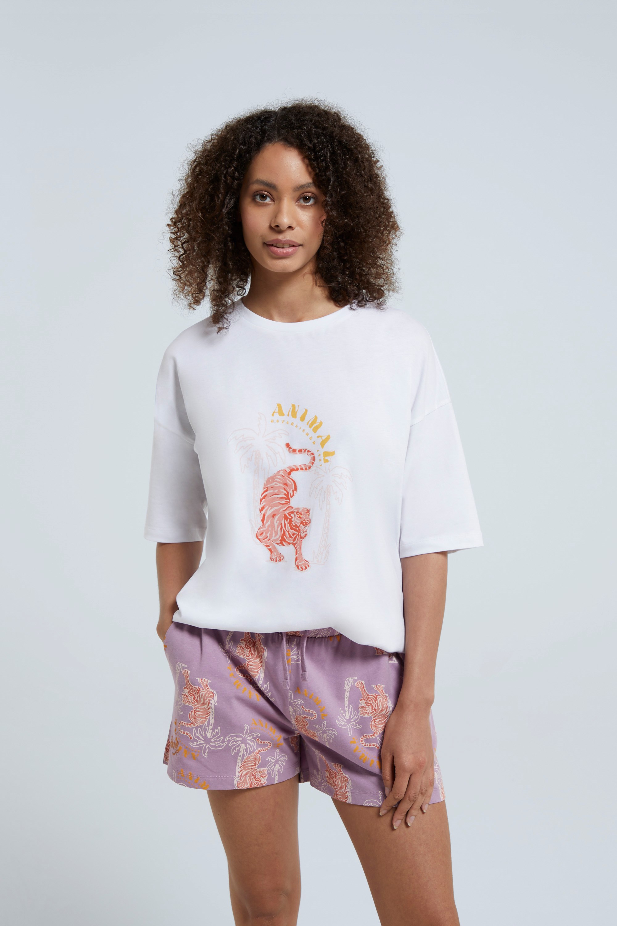 Dream On Womens Organic Pyjama Set - Off White