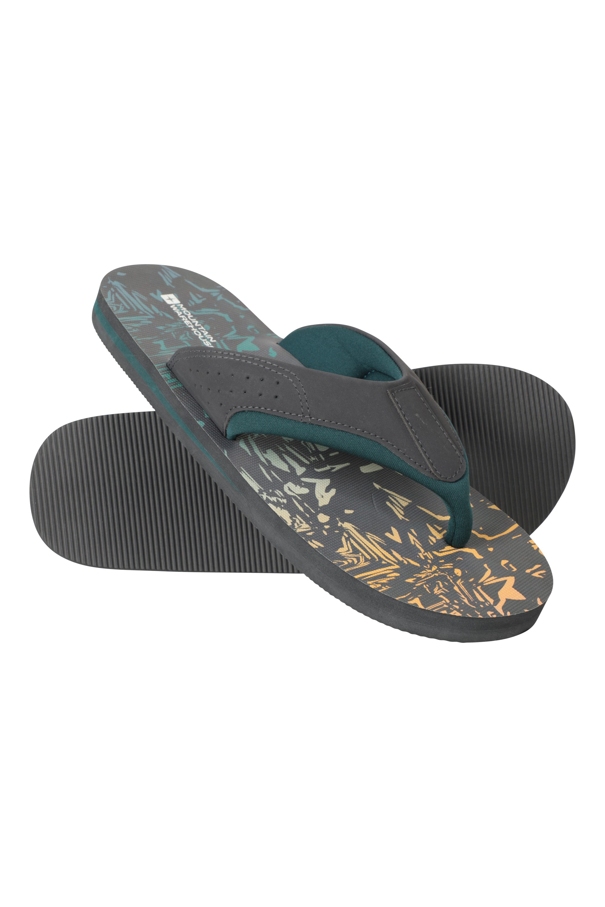 Vacation Recycled Printed Flip-Flops - Light Grey