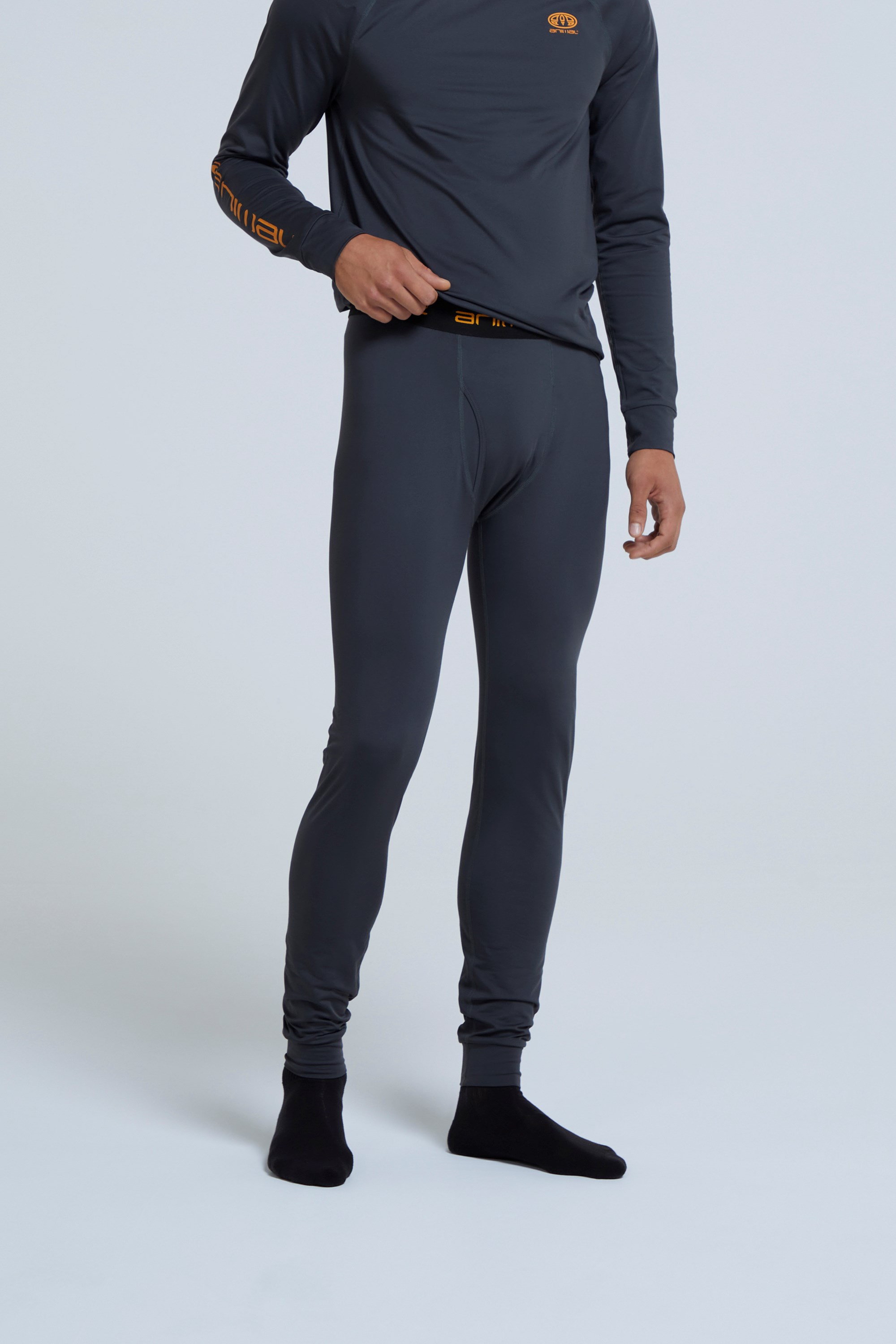 Off Piste Mens Recycled Base Layer Leggings - Grey