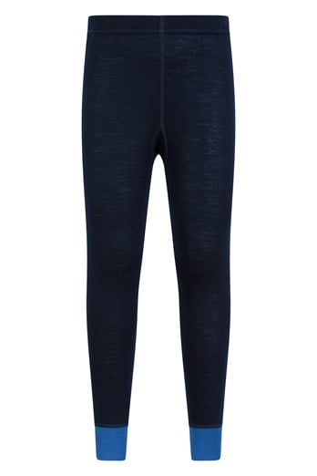 Kids Thermal Underwear Leggings: Base Layer Long Johns Pants, Organic  Virgin Wool 11-12 Years Blue Melange