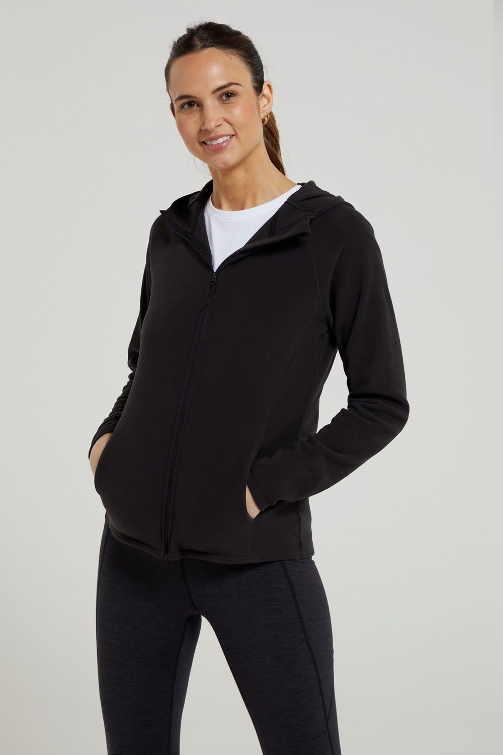 Mountain Warehouse Women's Full Zip Hooded Fleece Warm Outdoor Ladies Hoodie