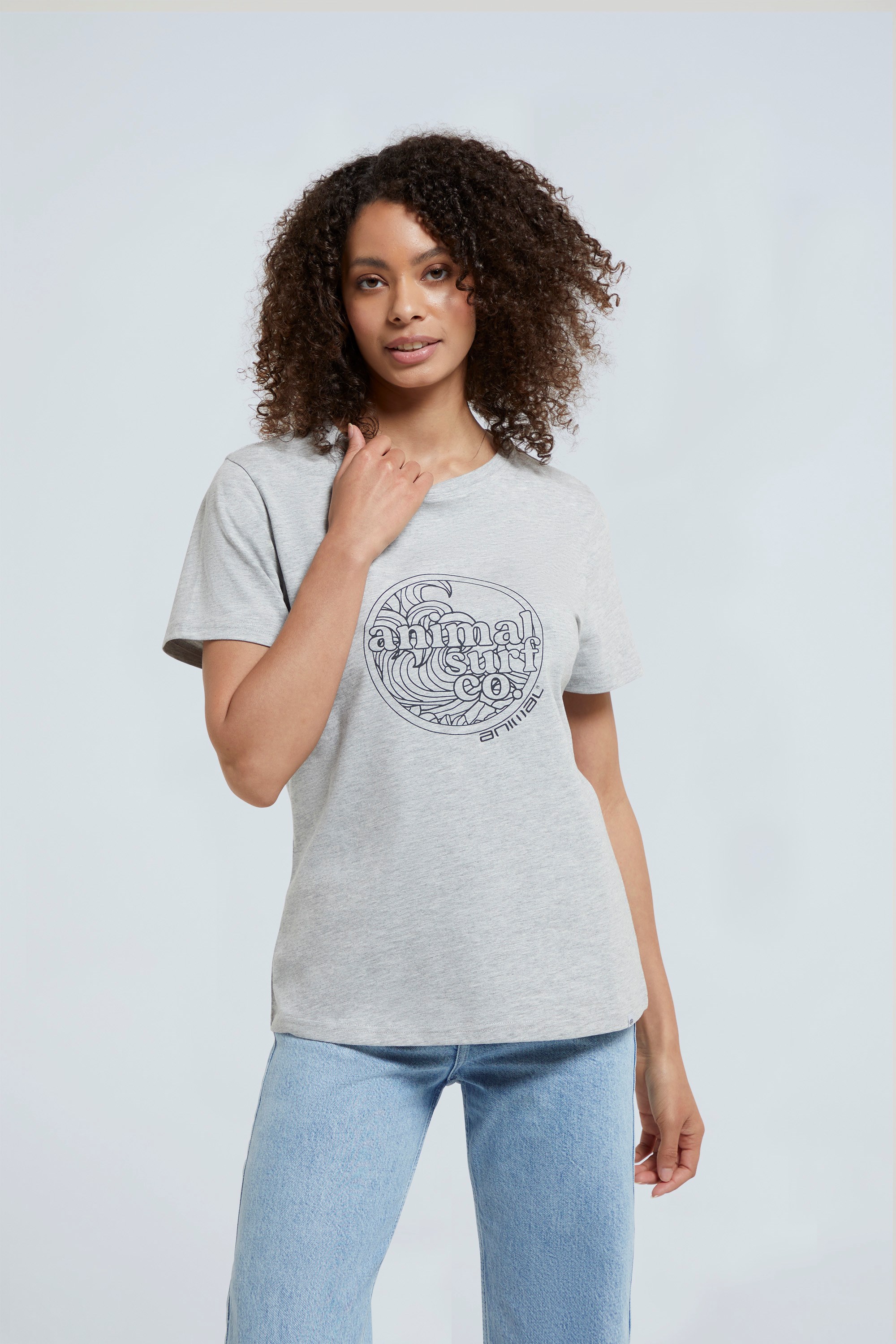 Carina Womens Organic Graphic T-Shirt Grey