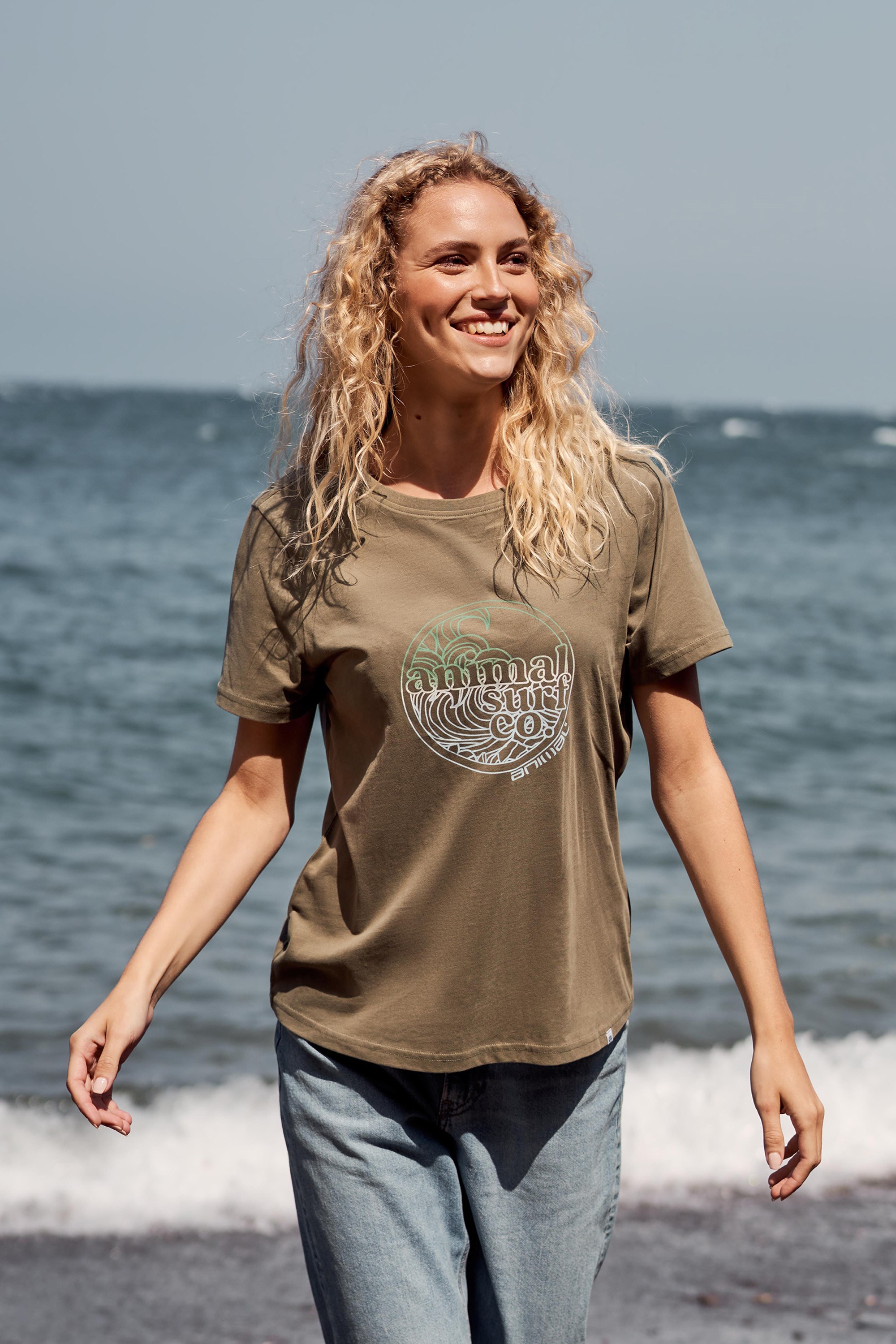 Carina Womens Organic Graphic T-Shirt Green