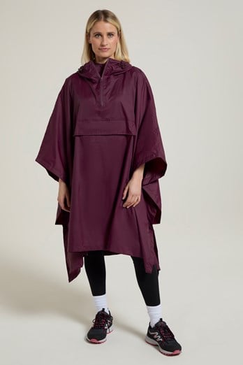Pakka Womens Waterproof Poncho Dark Purple