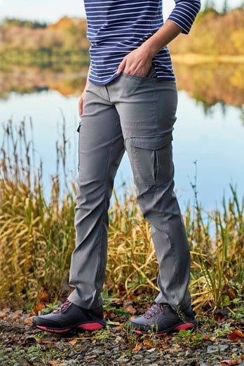 Womens Stretch Cargo Trousers Grey