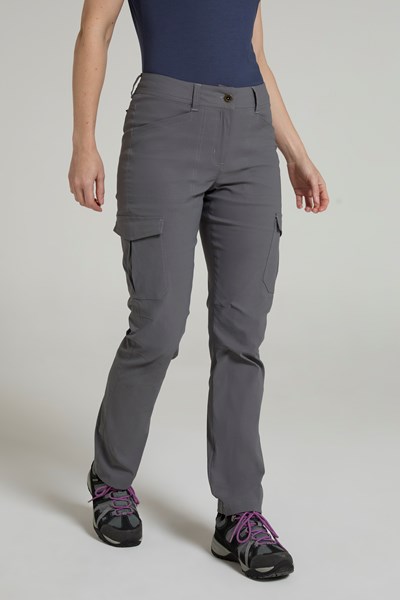 Womens Stretch Cargo Trousers - Grey