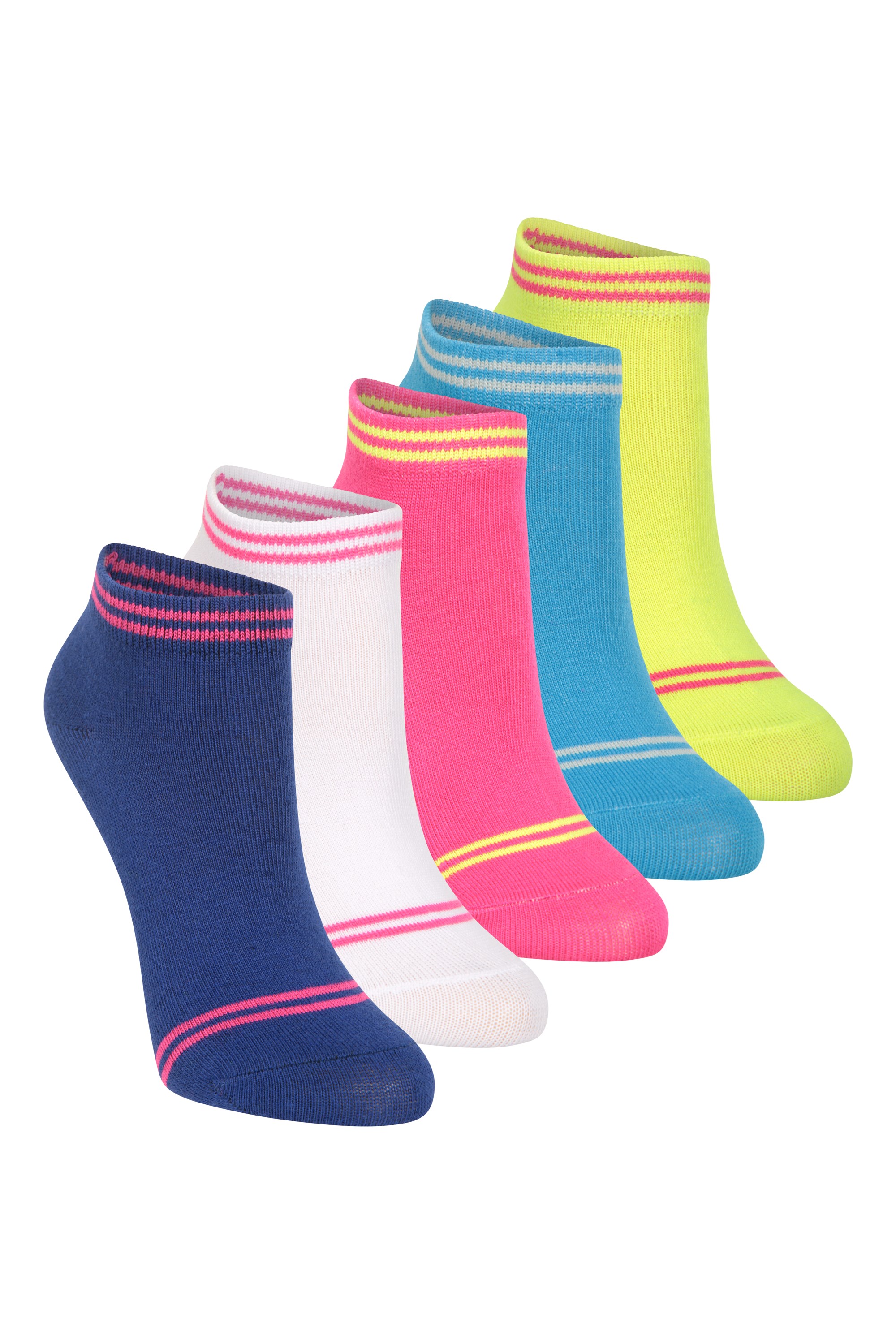Kids IsoCool Trainer Socks - 5 Pack - Bright Pink