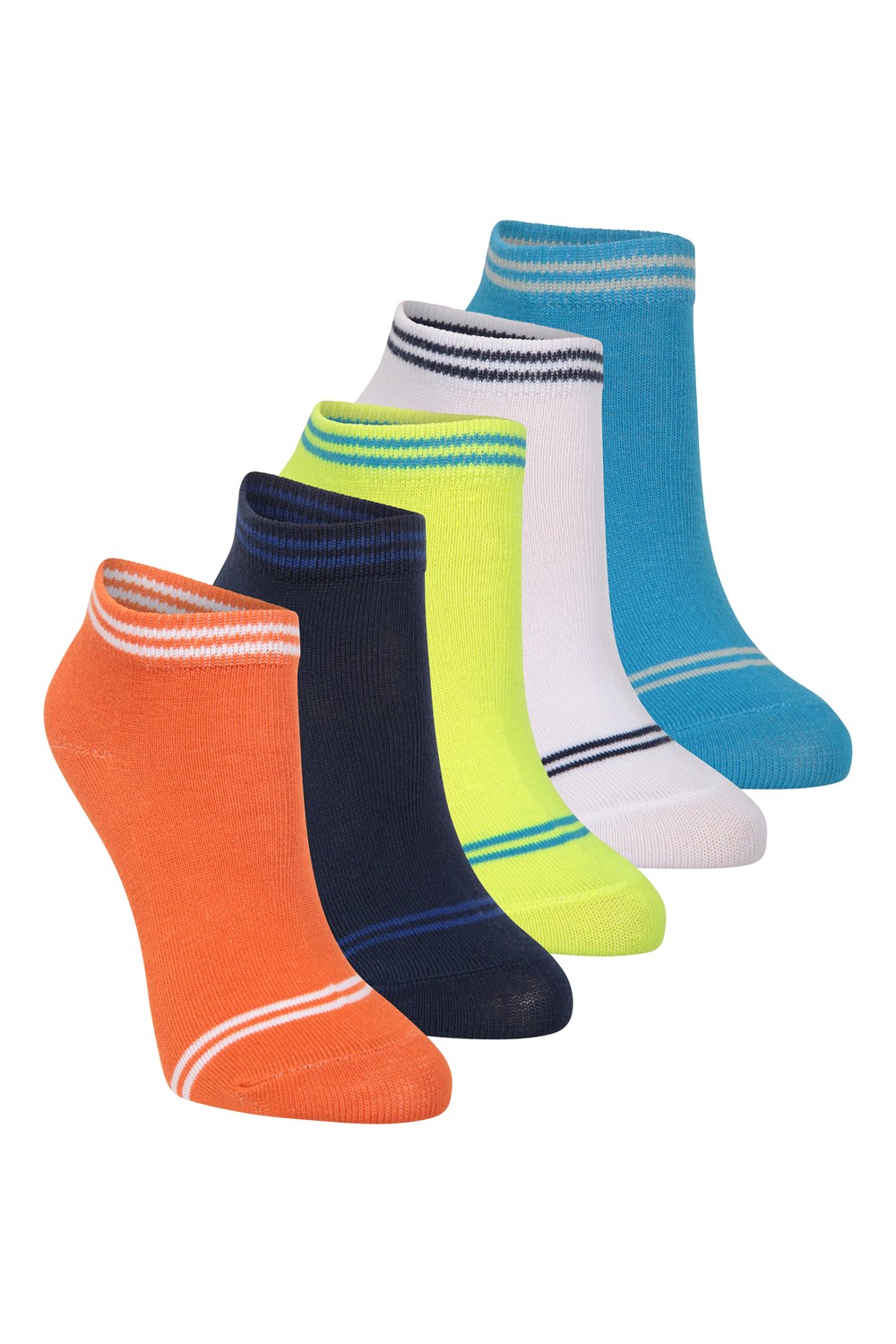 Mountain Warehouse Kids Isocool Soft Touch Trainer Socks Footwear - Pack of 5 - Picture 19 of 27
