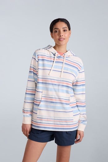 Lila Damen Kapuzenpullover Korallenrot