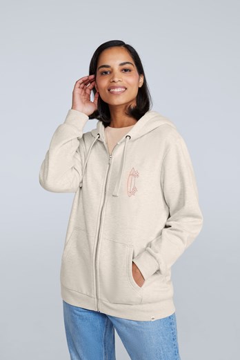 Maya Graphic Damen Kapuzenpullover Hell-Beige