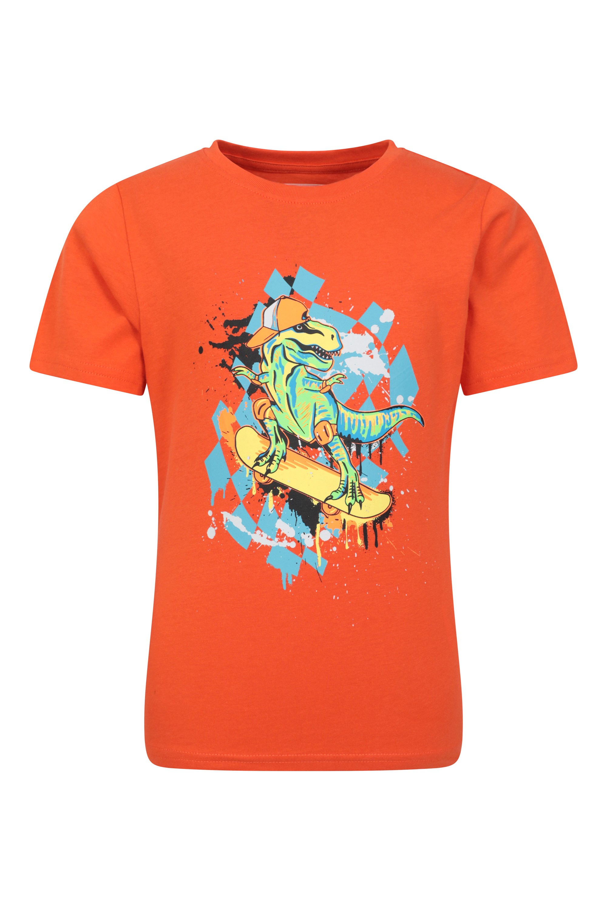 Skateboard Dino Kids Organic T-Shirt - Orange