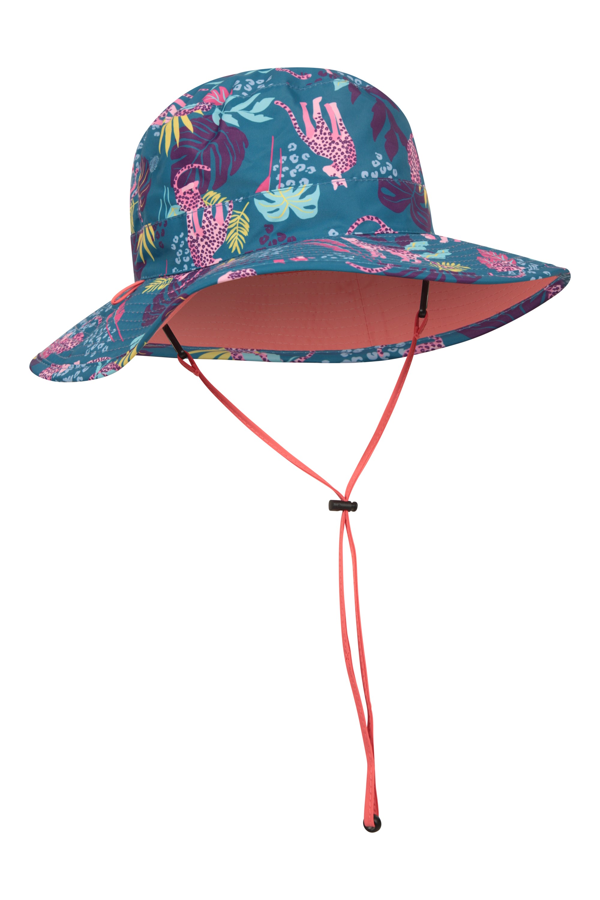 Printed Kids Reversible Water-Resistant Sun Hat - Teal