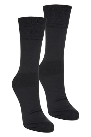 IsoCool Womens Mid-Calf Liner Socks 2-Pack Black