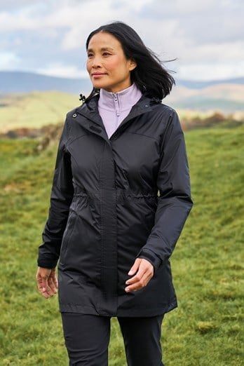 Torrent Womens Longline Waterproof Jacket Black
