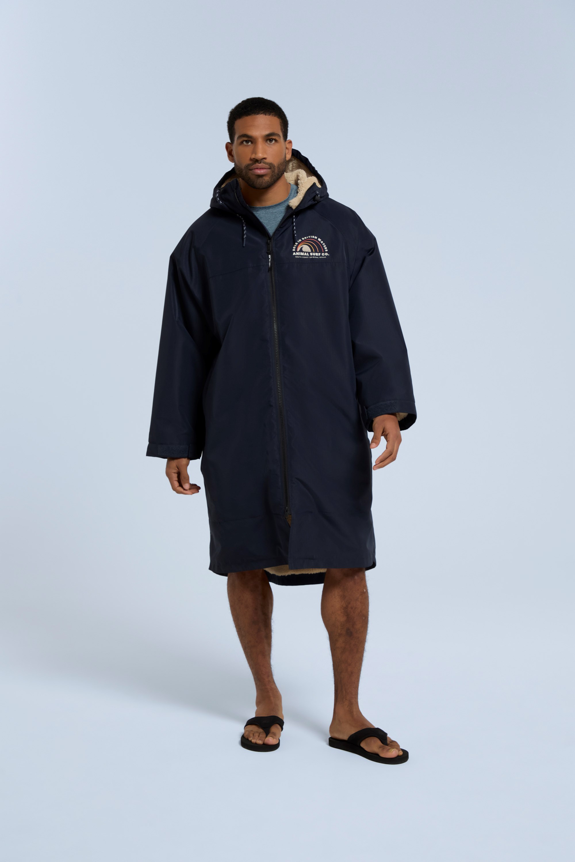 Hazey Mens Waterproof Beach Parka - Dark Blue