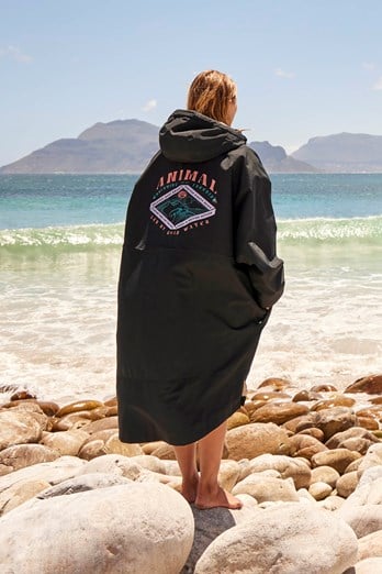 Hazey Womens Waterproof Beach Parka Jet Black
