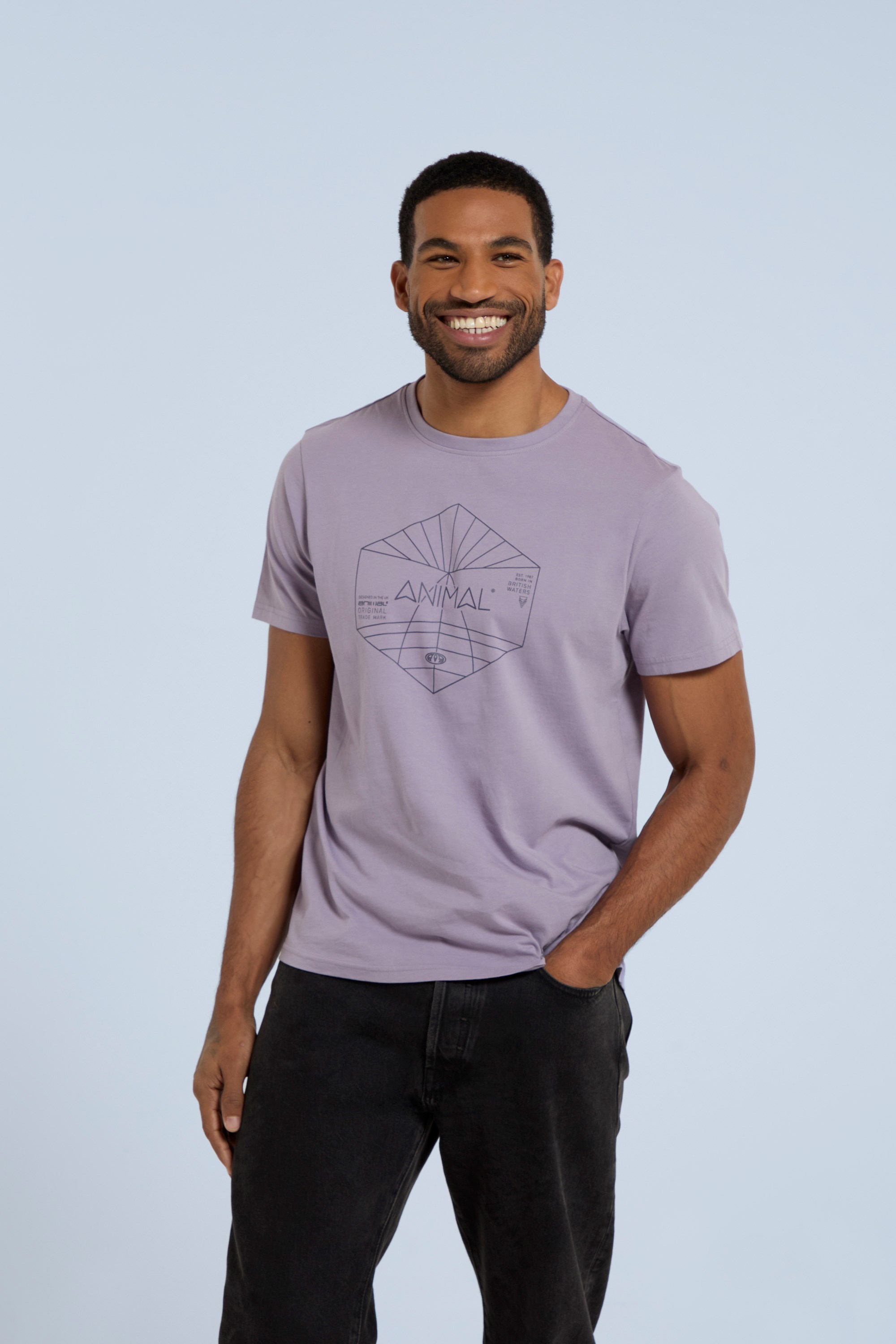 Jacob Mens Linear Organic T-Shirt - Purple