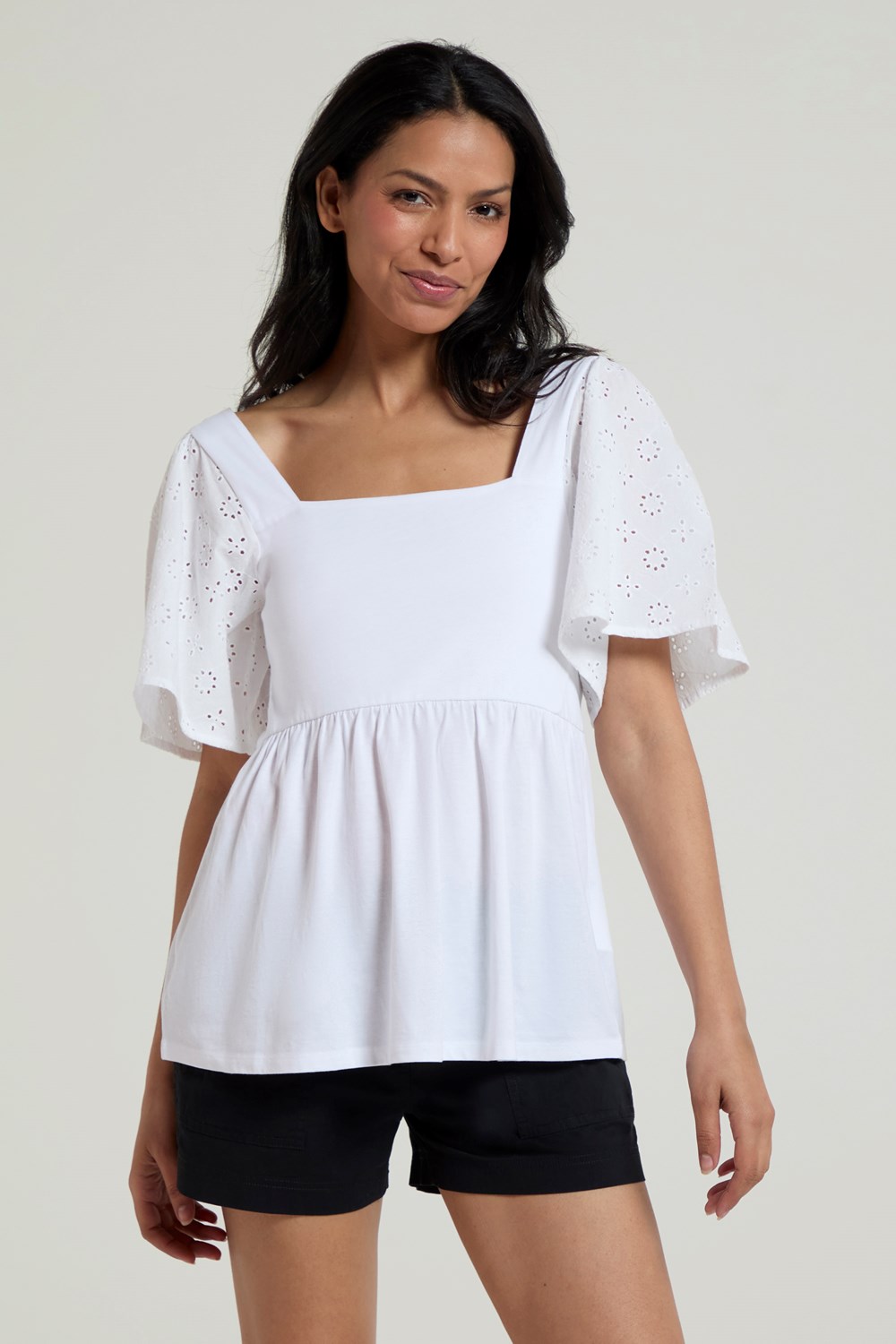 Mountain Warehouse Verona Womens Broderie Sleeve Top Summer Shirt Ladies Blouse - Picture 18 of 28