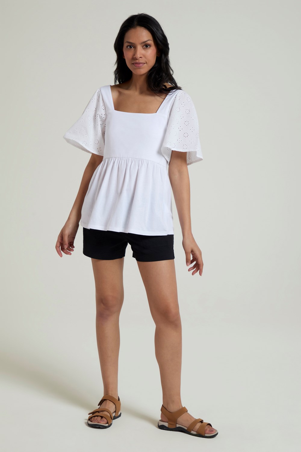 Mountain Warehouse Verona Womens Broderie Sleeve Top Summer Shirt Ladies Blouse - Picture 22 of 28