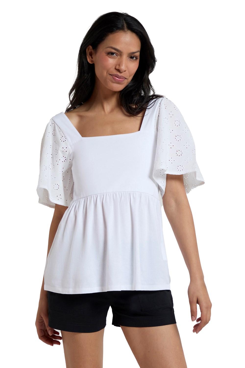 Mountain Warehouse Verona Womens Broderie Sleeve Top Summer Shirt Ladies Blouse - Picture 28 of 28