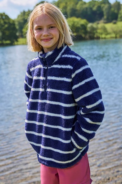 Nessy Kids Half Zip Borg Fleece - Navy