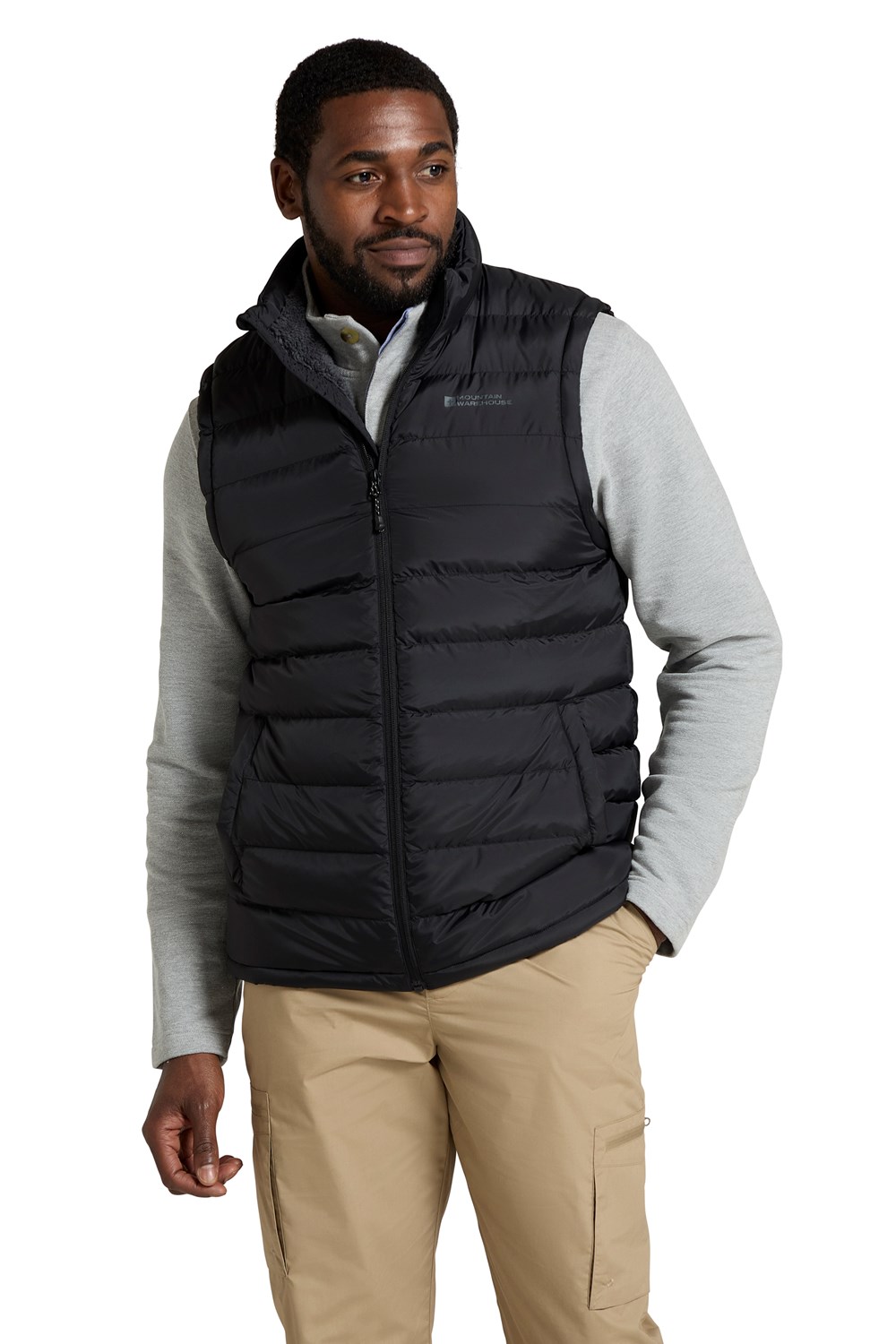 Mountain Warehouse Mens Gilet Water Resistant Fur Lined Padded Outdoor Jacket - Picture 23 of 35