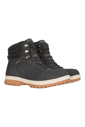 Bergen Mens Waterproof Thermal Snow Boots Grey