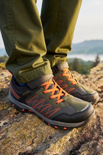 Stampede Kids Adaptive Waterproof Walking Shoe Green