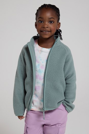 Fern Kids Borg Raglan Fleece Jacket Pale Blue