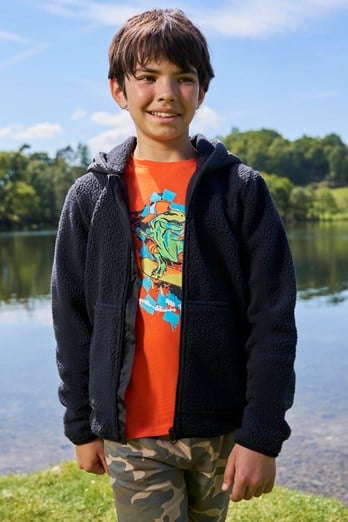 Willow Kids Borg Fleece Hoodie Black