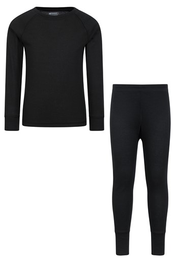 Talus Kids Plain Base Layer Set Black