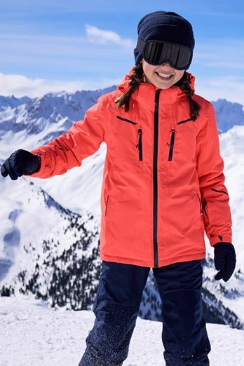 Slalom Kids Extreme Waterproof Ski Jacket Fiery Coral