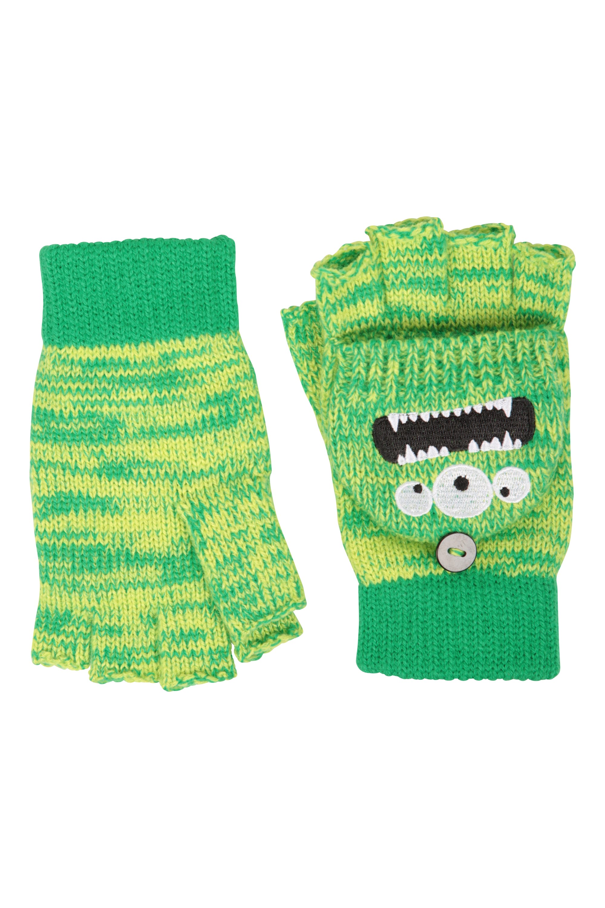 DeLux 3 Eyed Monster MITTENS RARE puppet on sale ADULT knit LINED costume gloves Green