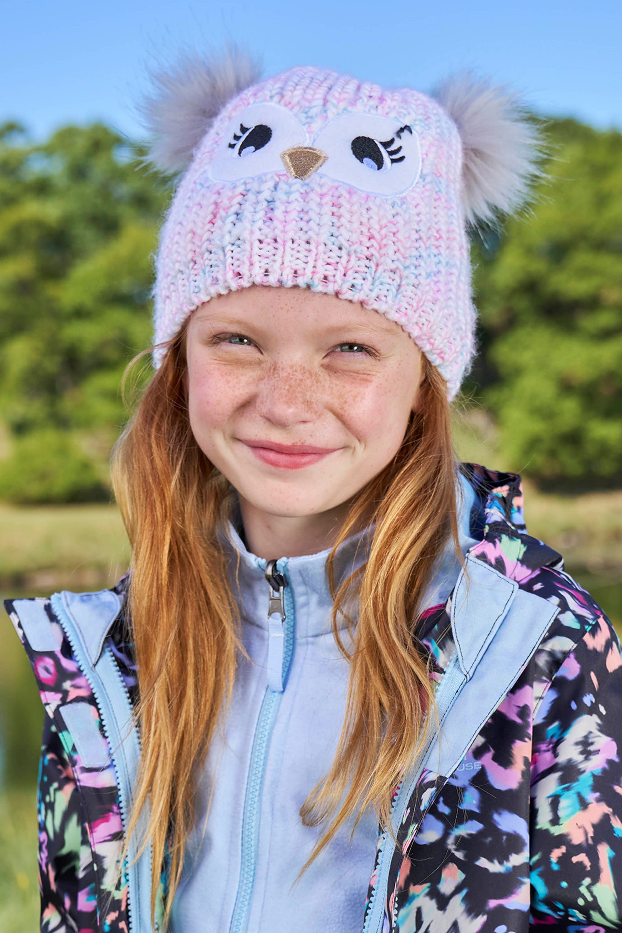 Owl Kids Double Pom-Pom Beanie