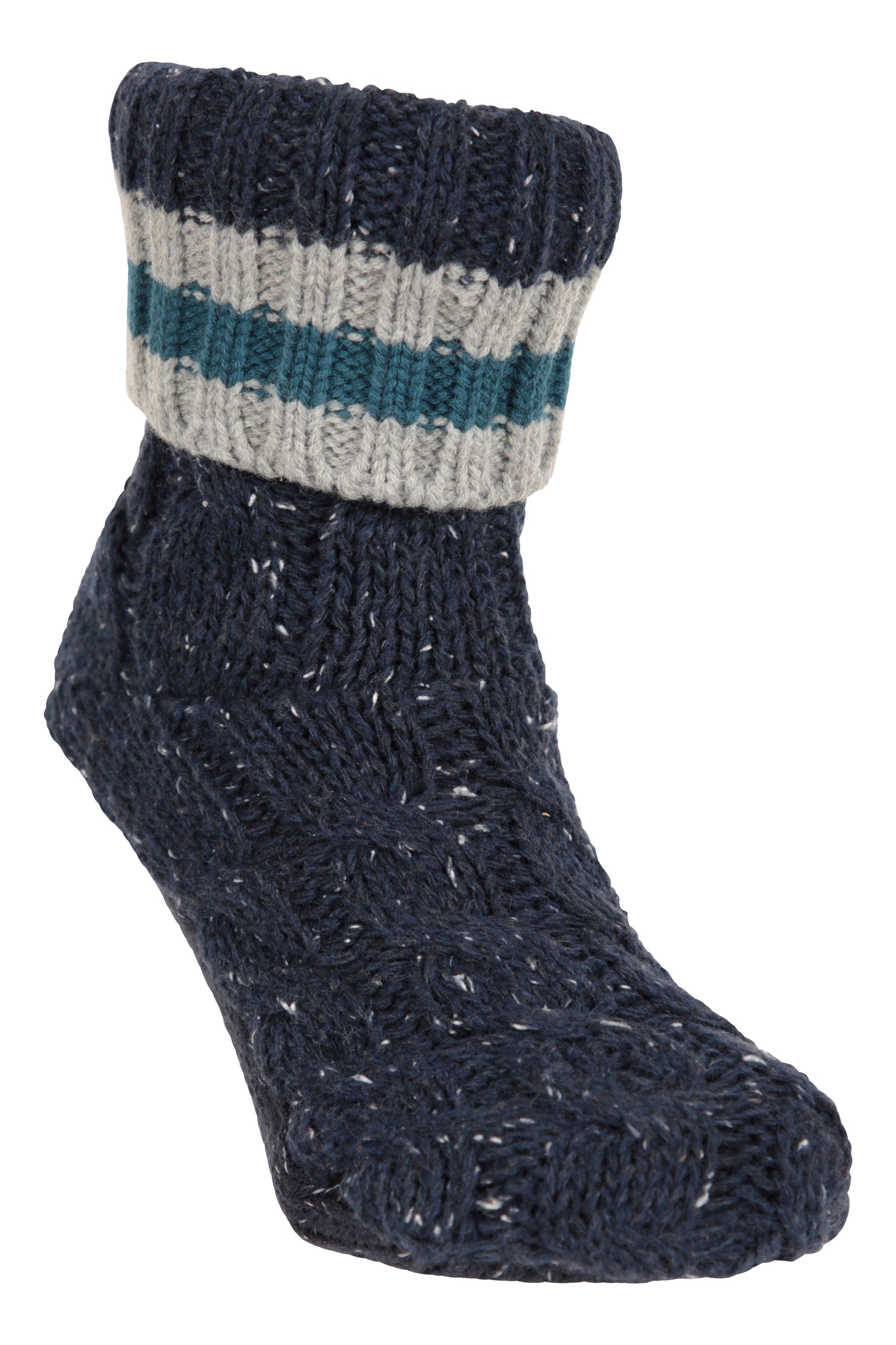 Fleece Lined Mens Grippi Slipper Socks Mountain Warehouse GB